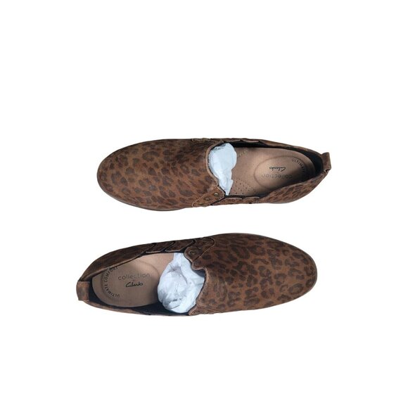 Clarks Women's Size 8 M Collection Trish Bell Studded Leopard Print Booties (853 - Picture 4 of 9